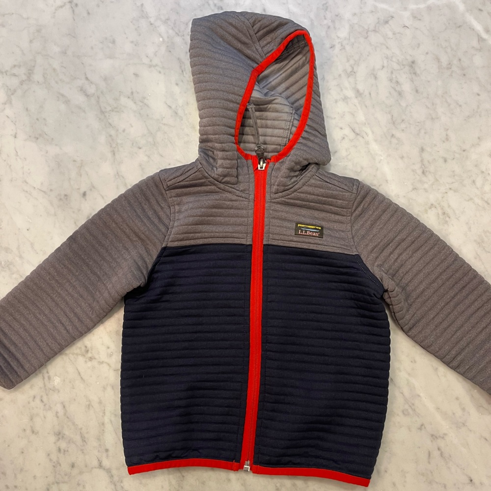 Boys L.L.Bean Jacket - Kids' Airlight Full-Zip Hoodie, Colorblock - Size 3T